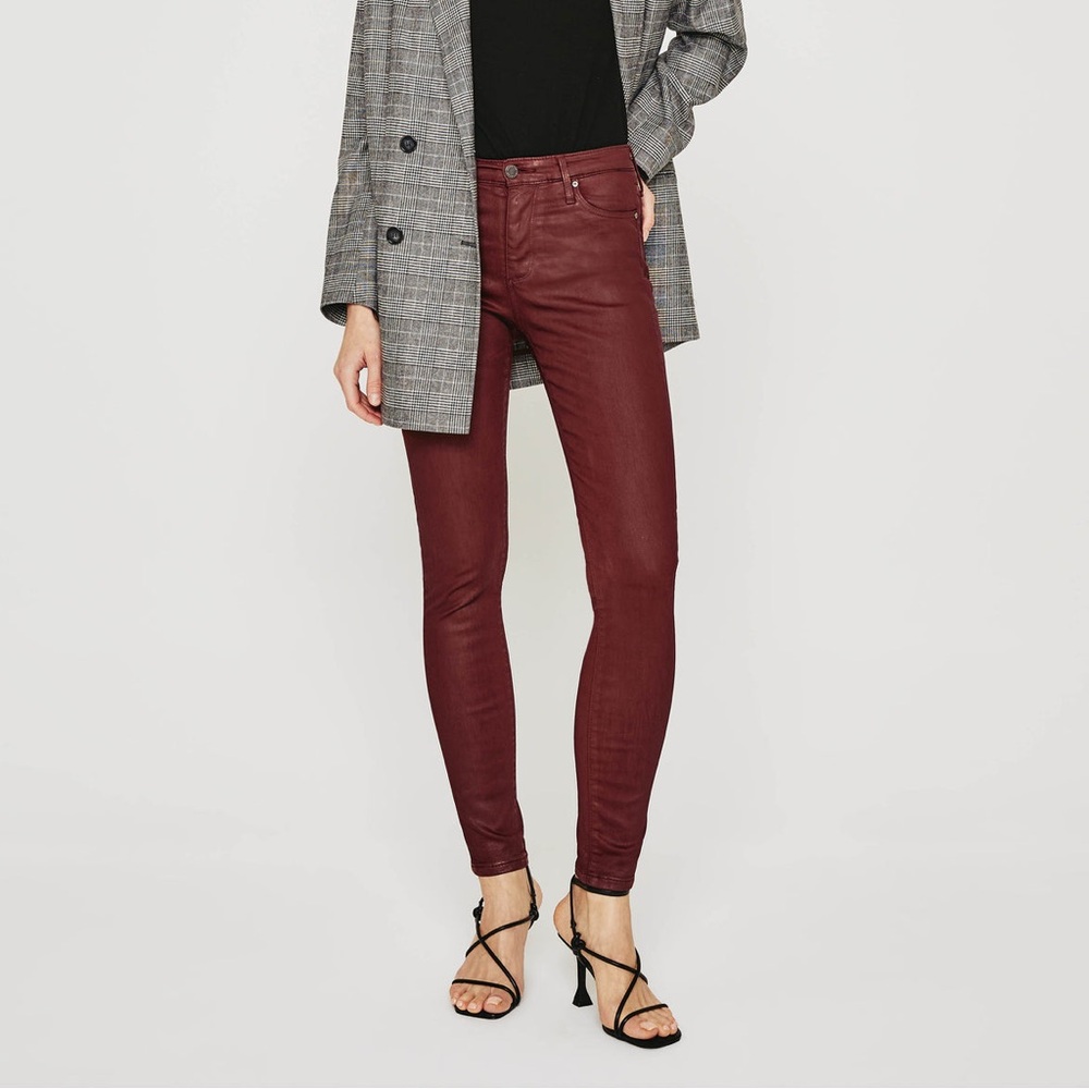 AG Adriano Goldschmied NWOT Farrah Skinny Leatherette Mid-Rise Skinny Pants 27